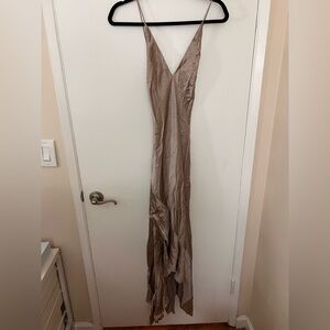 Elegant Pink Champagne Maxi Dress